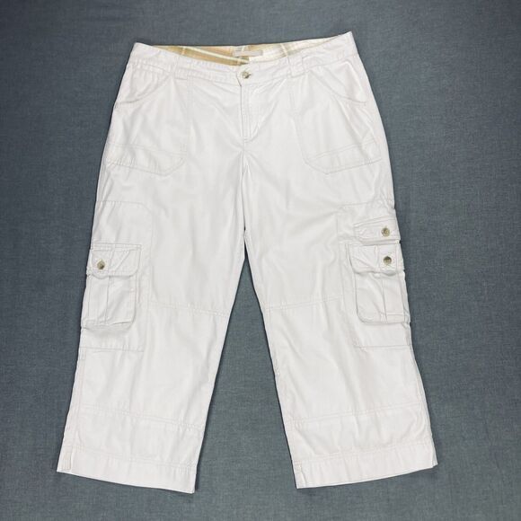 Columbia Pants - Columbia Cargo Capri Pants Sz 14 Cream Straight Leg Summer Beach Coastal Comfort